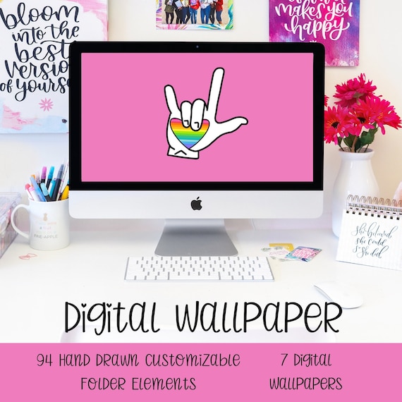 Digital Desktop Wallpaper, Digital Wallpaper Desktop, Computer Background, Screensaver, Desktop Organizer