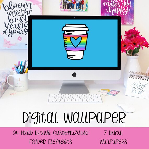 Digital Desktop Wallpaper, Digital Wallpaper Desktop, Computer Background, Screensaver, Desktop Organizer