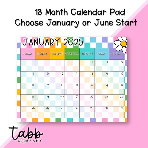 Colorful 18-Month Calendar Desk Pad: Fun Organizer for Home or Office