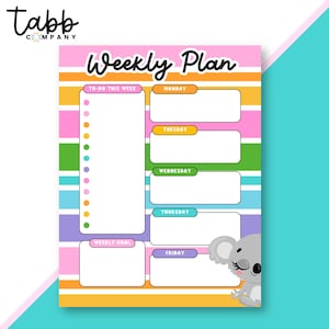 Candy Stripes Weekly Planner Pad: Colorful Tear-Off Organizer