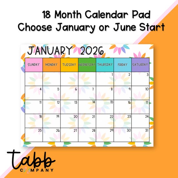 SUNCATCHER Colorful Monthly Calendar Desk Pad: Fun Organizer for Teachers, Moms, Students