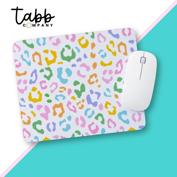 Colorful Leopard Print Mouse Pad: Whimsical Desk Decor