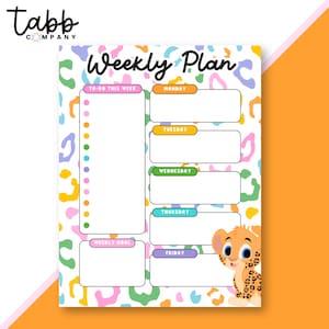 Safari Weekly Planner Pad: Colorful Tear-Off Organizer