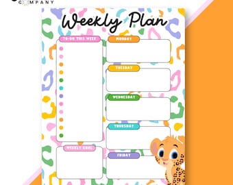 Safari Weekly Planner Pad: Colorful Tear-Off Organizer