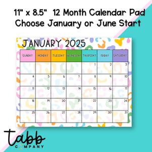 Whimsical Safari Calendar Desk Pad: Colorful Monthly Planner
