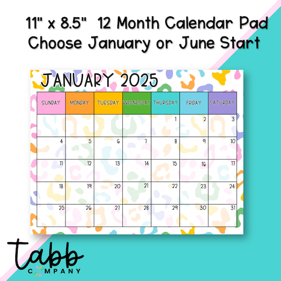Whimsical Safari Calendar Desk Pad: Colorful Monthly Planner