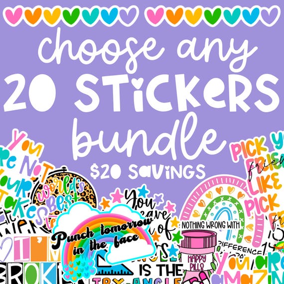 20 Vinyl Sticker Bundle: Motivational & Fun Decals