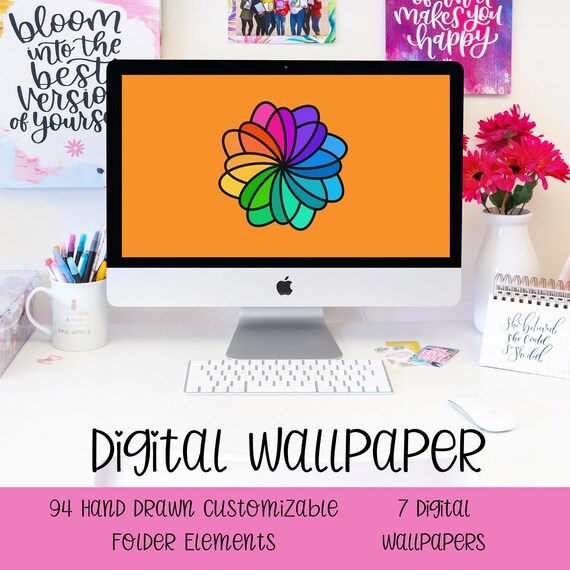 Digital Desktop Wallpaper, Digital Wallpaper Desktop, Computer Background, Screensaver, Desktop Organizer