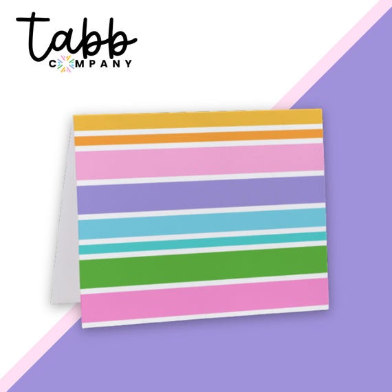 Candy Stripe Notecard: Colorful Stationery, Blank Greeting Card