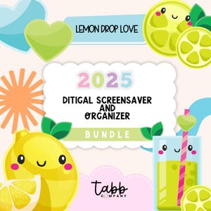2025 Digital Calendar and Organizer Screensaver | Cute Desktop Wallpaper | Monthly Desktop Organizer | Aesthetic Computer Organizer Bundle