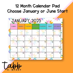 Colorful Monthly Calendar Desk Pad: Fun Organizer for Home or Office