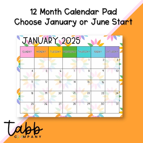 Colorful Monthly Calendar Desk Pad: Fun Organizer for Home or Office