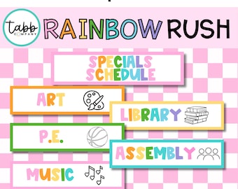 Etichette per il programma della classe Rainbow: offerte speciali per il calendario stampabili (download PDF)