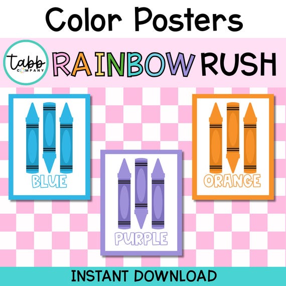 Rainbow Color Chart Posters: Classroom Decor Printable (PDF Download