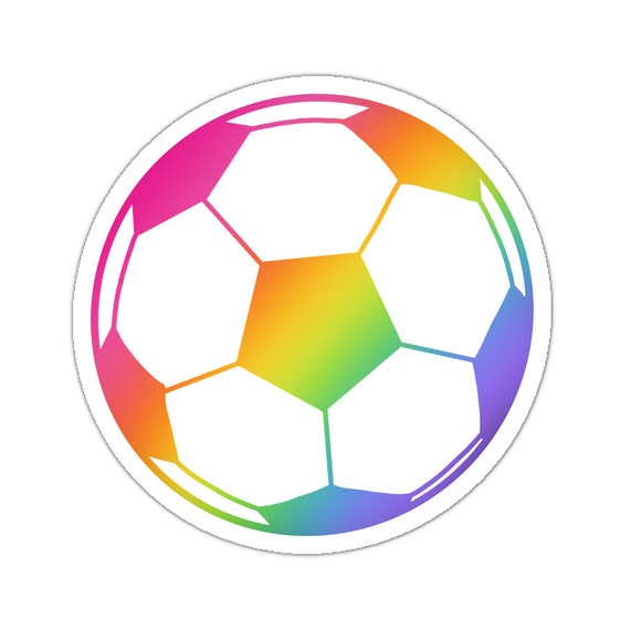 Rainbow Soccer Ball Sticker: Motivational Planner Stickers