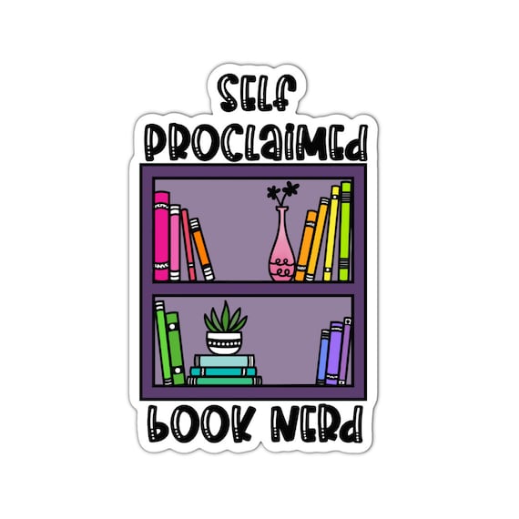 Book Nerd Sticker: Matte Vinyl Die Cut Sticker