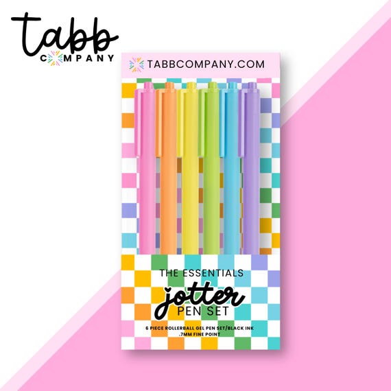 Rainbow Jotter Pen Set: Black Ink, Fine Point (6-Pack)