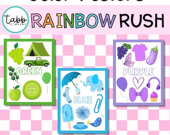 Poster per la classe sui colori dell'arcobaleno: tabella dei colori stampabile (download PDF 8,5 x 11 pollici)