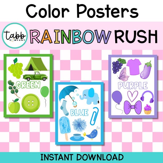 Rainbow Colors Classroom Poster: Printable Color Chart (PDF Download 8.5x11in)
