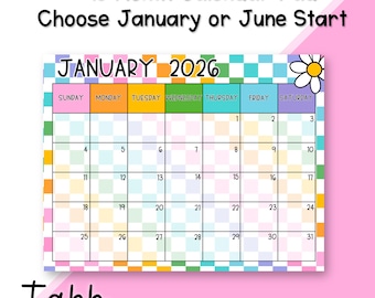 CHECKED OUT Colorful 18-Month Calendar Desk Pad: Fun Organizer for Home or Office