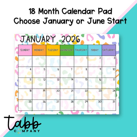 Whimsical Safari 18-Month Calendar Desk Pad: Colorful Organizer