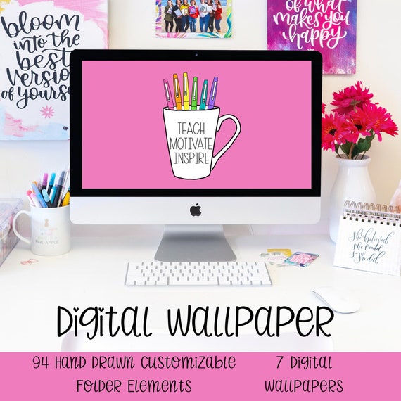 Digital Desktop Wallpaper, Digital Wallpaper Desktop, Computer Background, Screensaver, Desktop Organizer