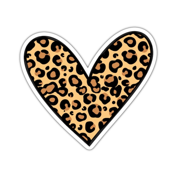 Cheetah Print Heart Sticker: Die Cut Vinyl Sticker