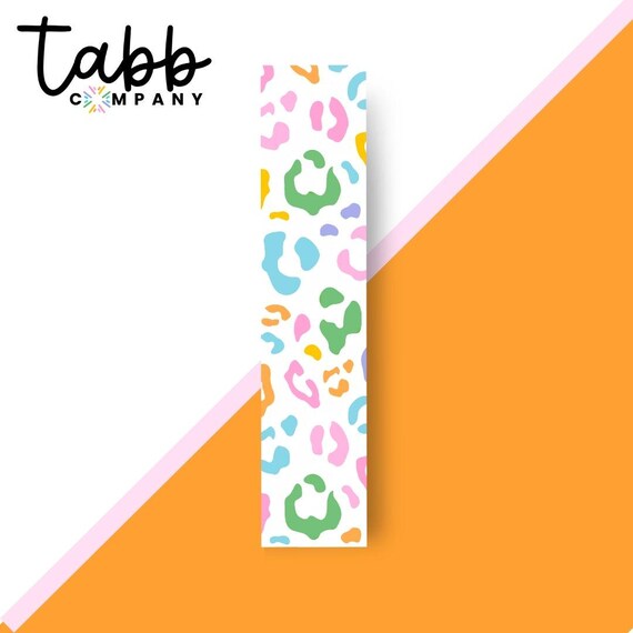 Whimsical Safari Double Sided Bookmark: Rainbow Leopard Print