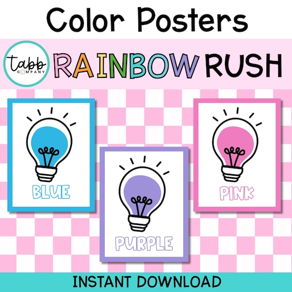 Rainbow Color Chart Posters: Classroom Decor Printable (PDF Download