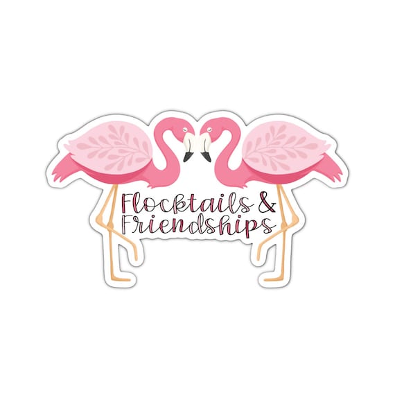 Flocktails and Friendships Flamingo Sticker: Motivational Planner Stickers
