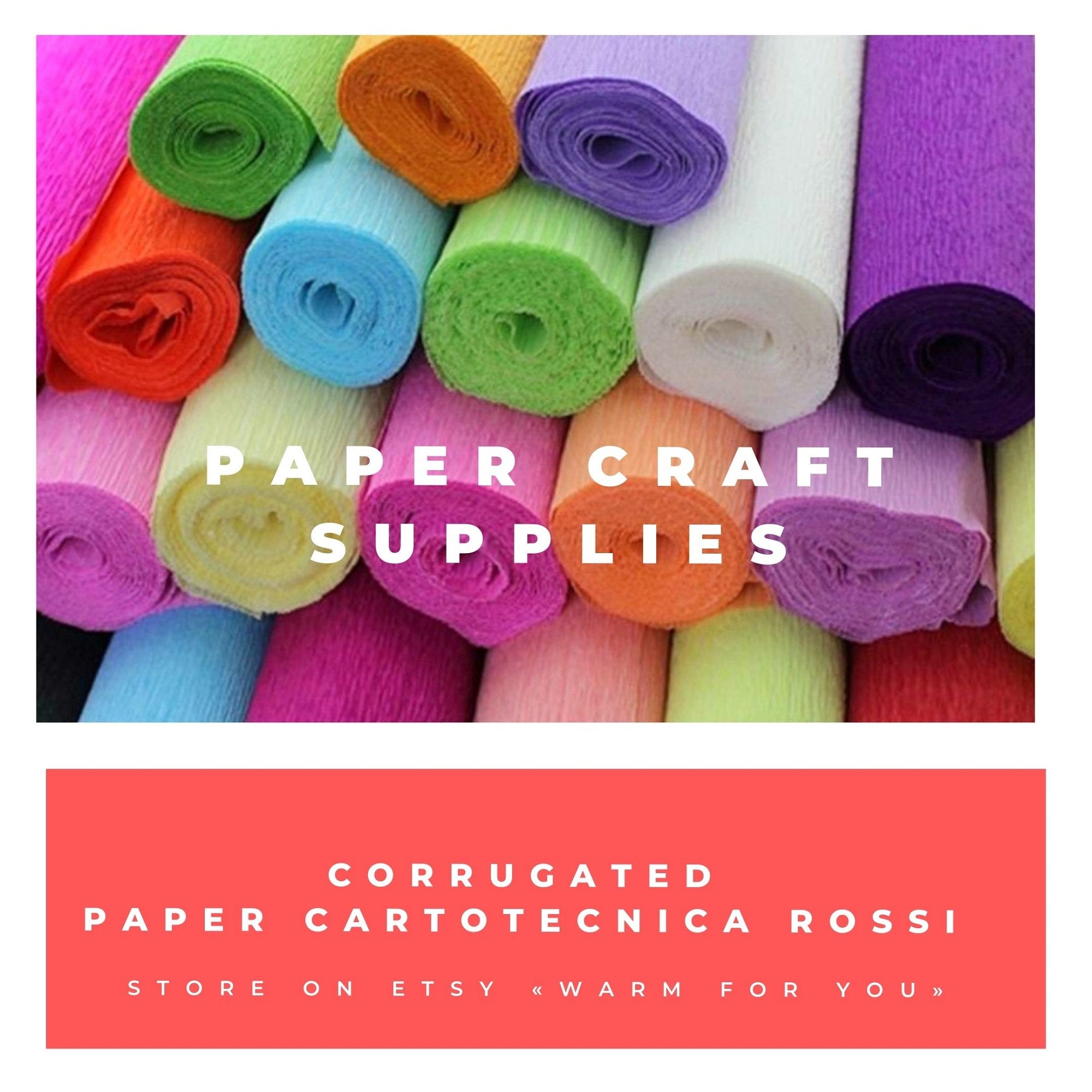 10 rolls crepe Italian paper Cartotecnica Rossi Etsy