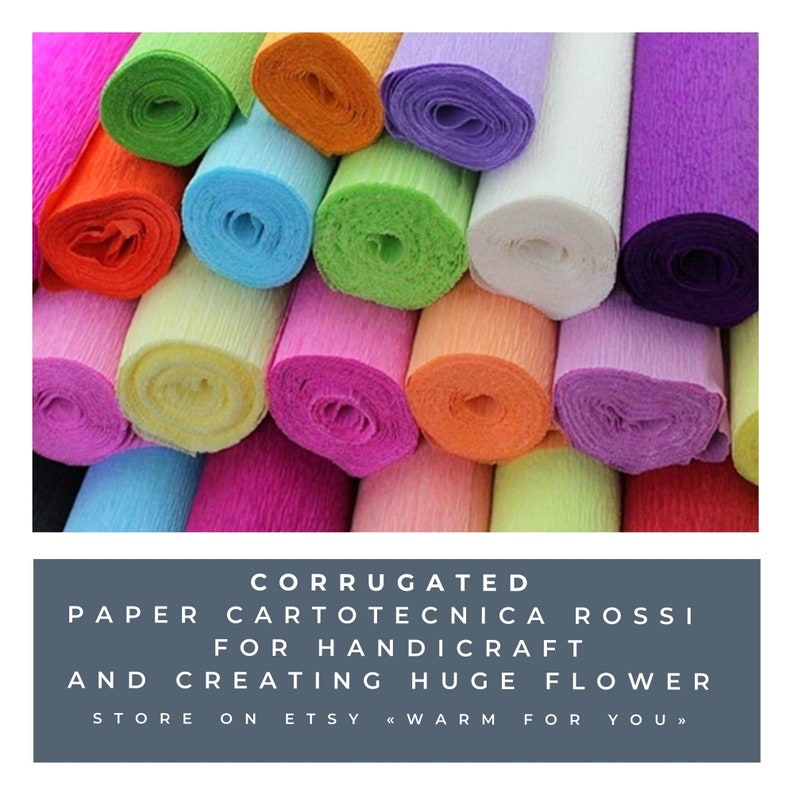 10 rolls crepe Italian paper Cartotecnica Rossi Etsy