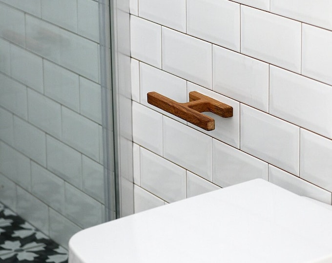 Minimalist Toilet Paper Holder, Handmade Bathroom Decor, Scandinavian Bathroom Decor, Modern Bathroom Accessories, Wood Toilet Paper Holder