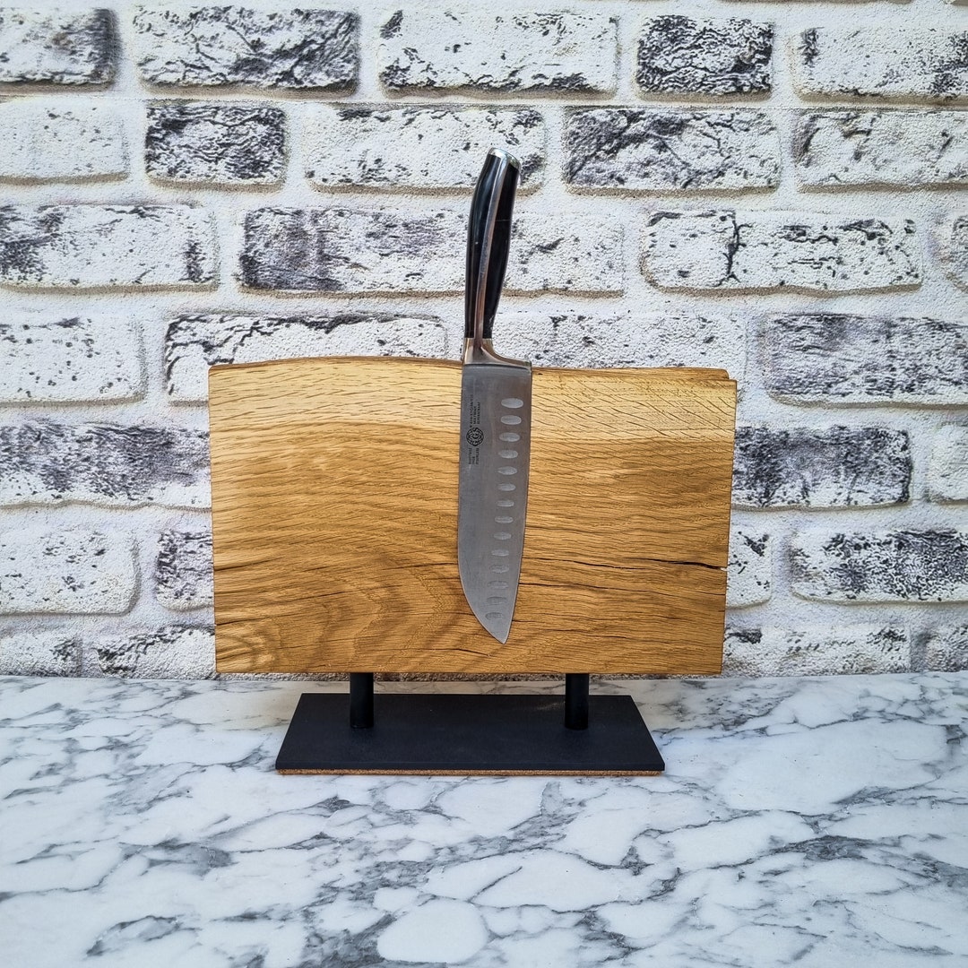Knife Block, Oak Knife Holder, Knife Block