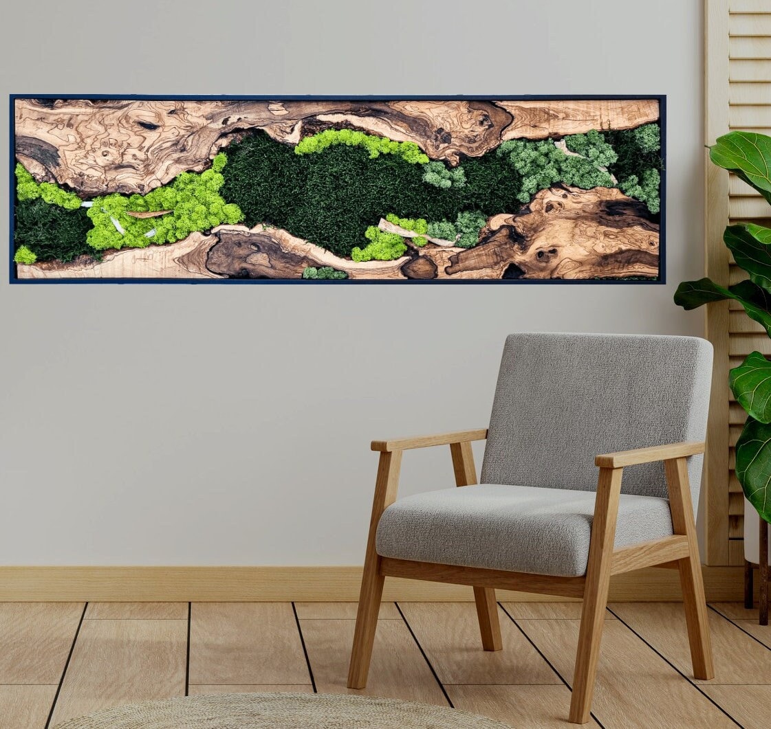 Ashdown Moss Wall Art With Dried Mushrooms and Preserved Moss Ferns Real  Moss Trendy Decor Verti-grow 