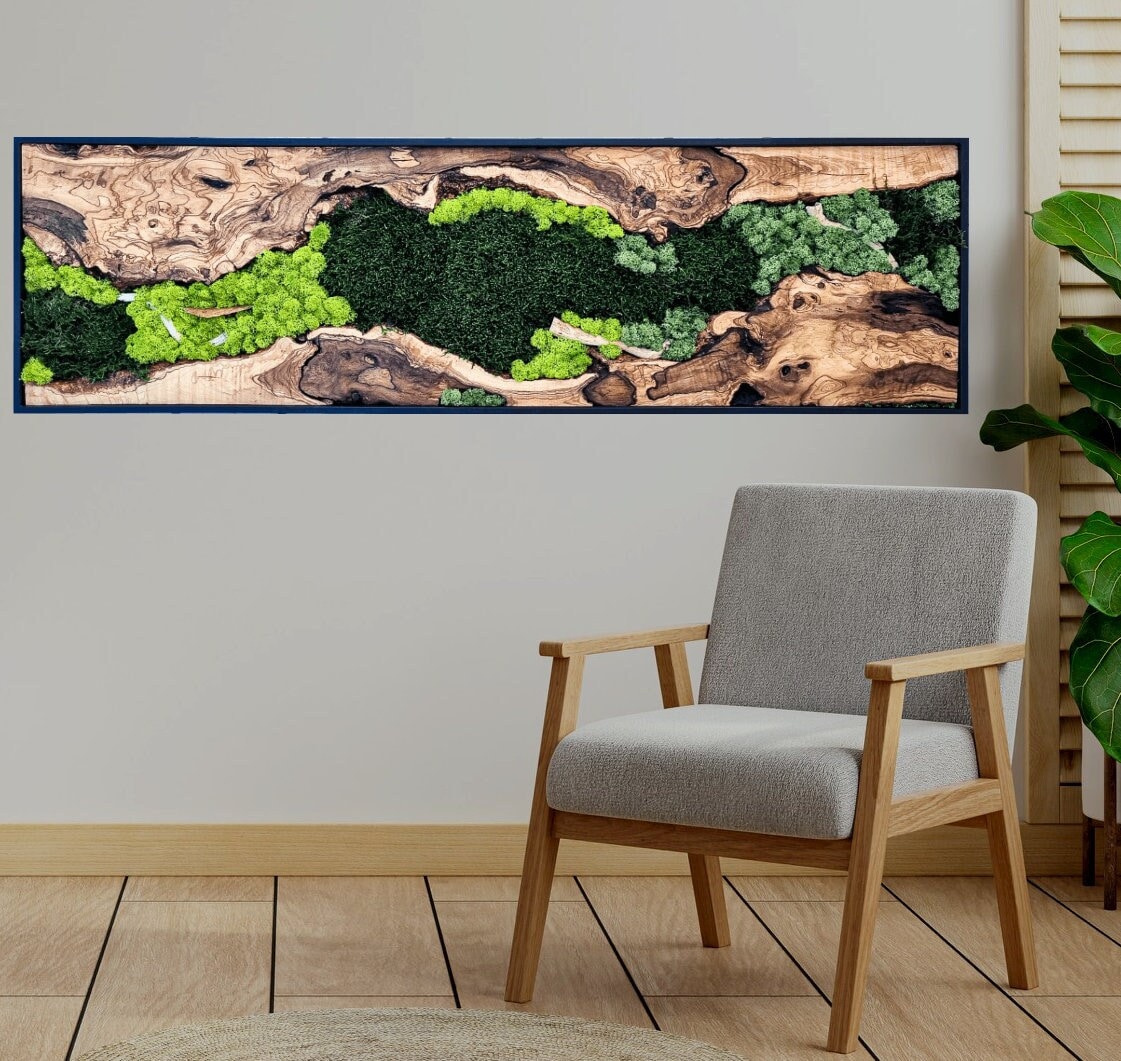 Moss Art, Real Preserved Moss Wall Art, Moss Home Decor, Real Moss Decor,  Moss Art Work, Living Wall, Large Home Decor, No Care Wall Art, 