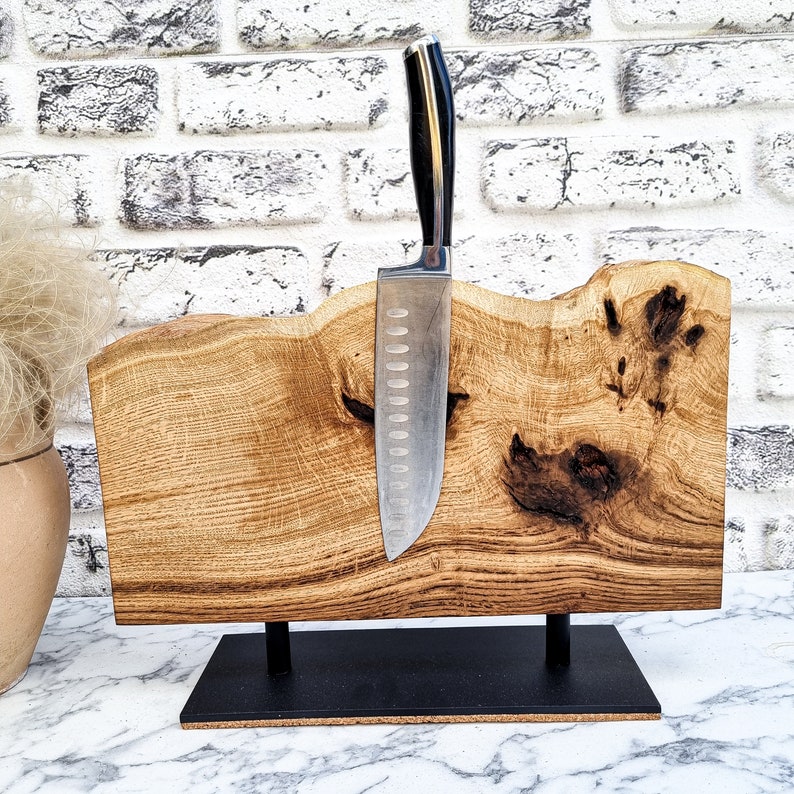 Knife Block Oak Knife Holder Etsy