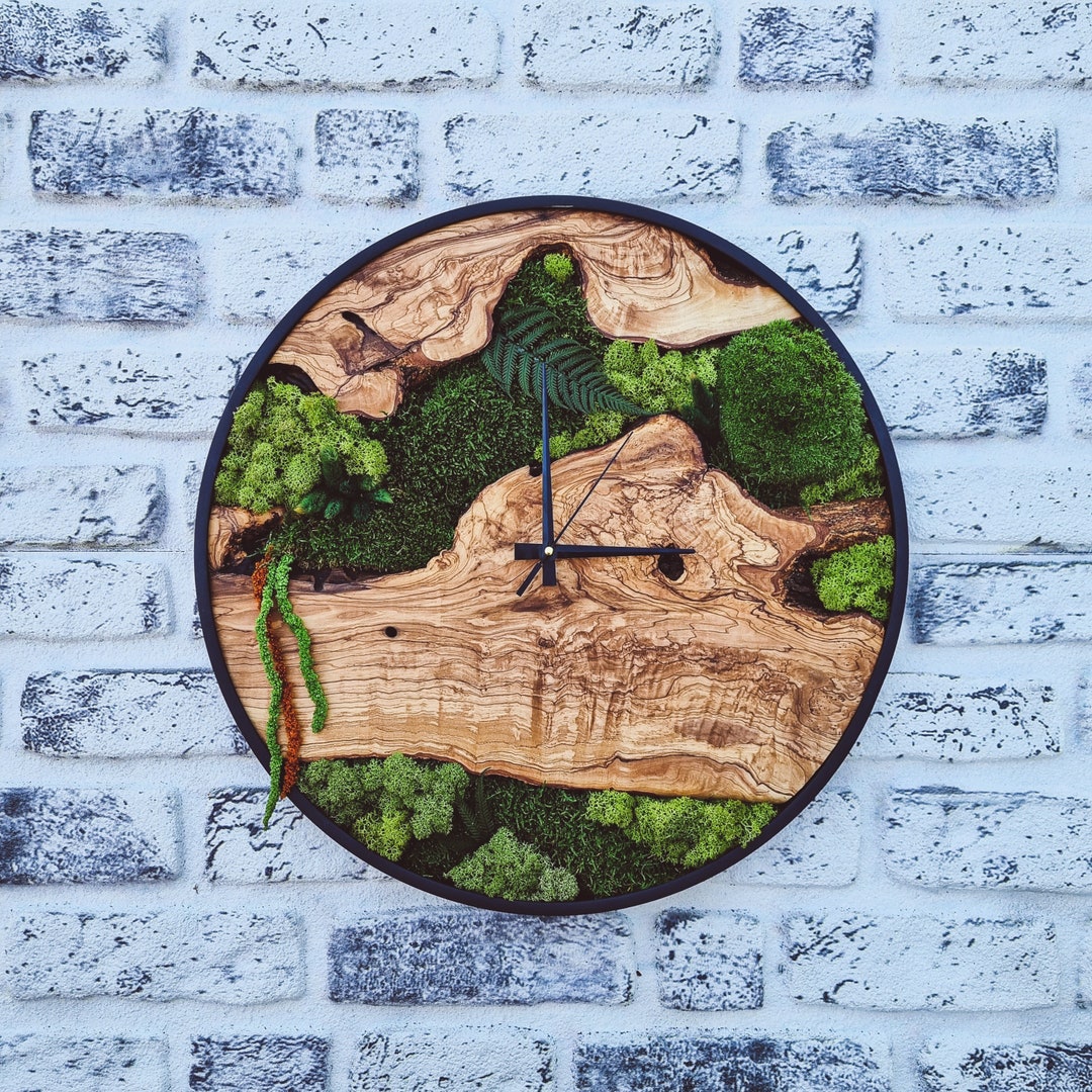 Moss Wall Clockmade to Order Wood Wall Clock, Moss Clock for Wall