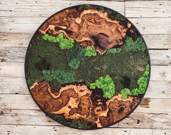 Moss Wall Decor - Custom Made Moss Wood Wall Art - Preserved Moss Wall Decor