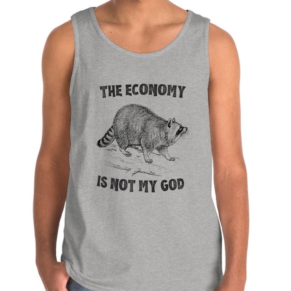 leftist raccoon economy not my god funny anarchist progressive political muscle sleeveless Tank Top (Unisex)