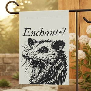Unhinged Possum Yard Flag: Enchanted French lawn decor