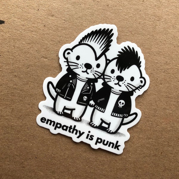 Empathy is Punk Cute Otters Cartoon Waterproof Vinyl Sticker