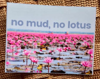 Buddhist dharma sticker - lotus flower vinyl decal
