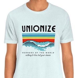 Unionize tshirt Progressive Leftist shirts Beach Surfer Marxist Socialist general strike union strong Shirt (unisex)