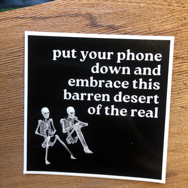 Overeducated Philosophy Sociology Goth Skeleton Millennial Digital Detox Internet Meme Vinyl Sticker