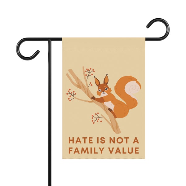 Progressive Politics Family Cottagecore Squirrel Leftist Love Refugees Welcome Antiracist Say Gay Queer Pride Welcome Banner Garden Flag