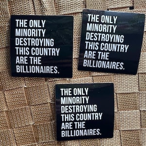 Socialist stickers anti-billionaire decals progressive leftist slogans only minority destroying america eat the rich waterproof vinyl