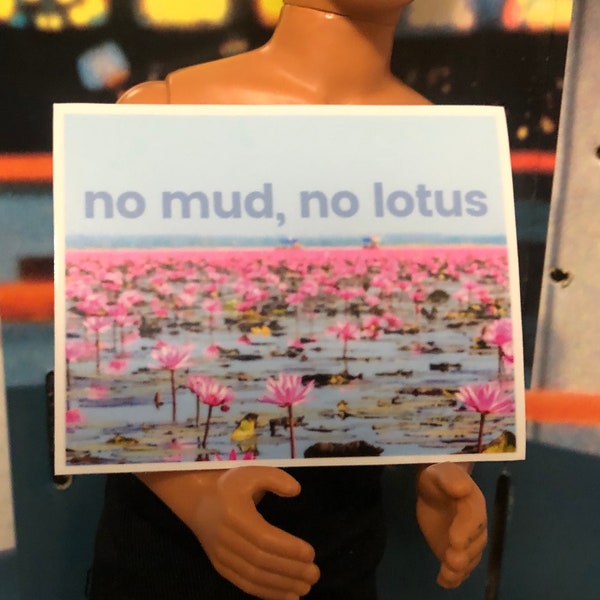No mud no lotus Buddhist wisdom philosophy mental health adversity Dharma  Vinyl sticker