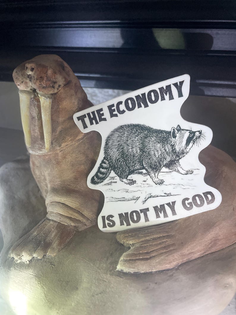 Raccoon Vinyl Sticker: Economic Philosophy Decal image 6