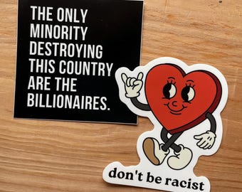 Jeu d'autocollants Don't Be Racist - Progressif 2026 - Décalcomanies vinyle imperméables